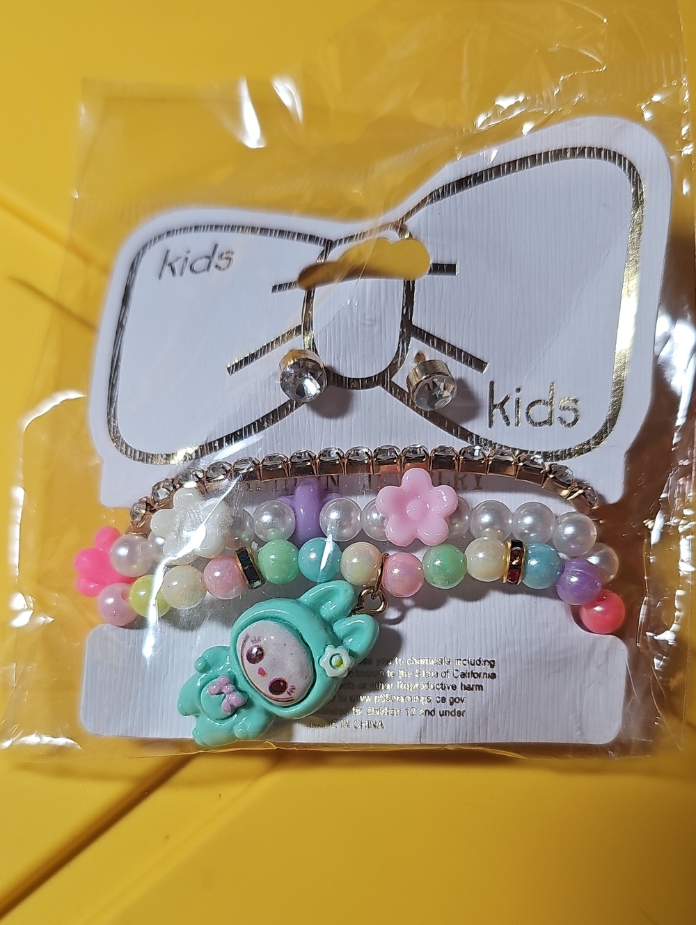 Nwt labubu inspired kids braclet and earrings